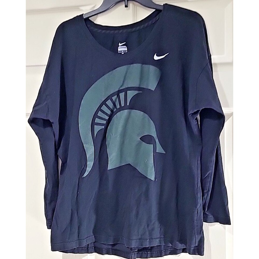 Michigan State Spartans L/S Shirt Tailgate Nike Women's Size L Large EUC